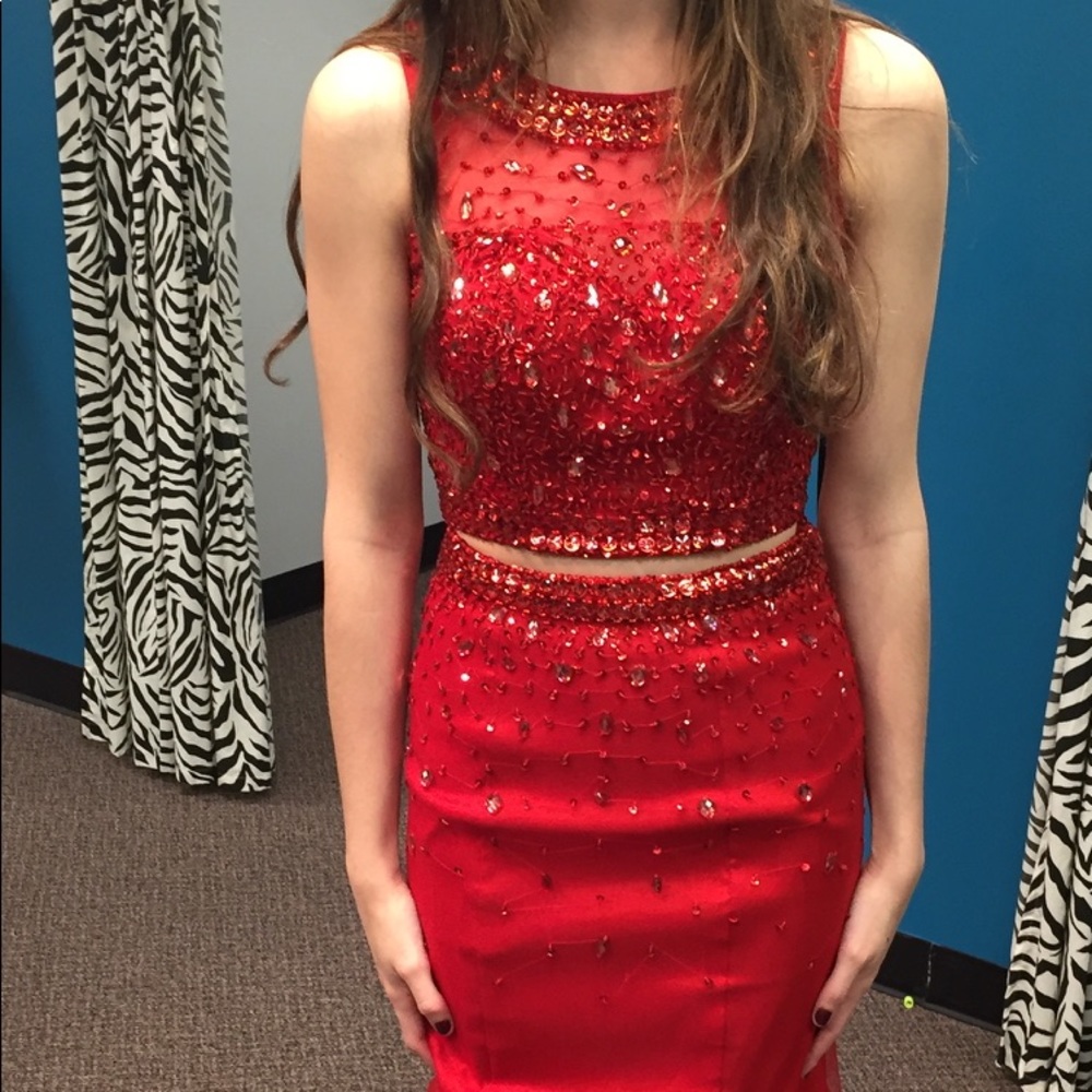 Milano Red Prom Dress - Picture 6 of 7